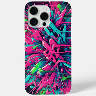 Geschottetes Chaos: Neonfarben-Spritzer Case-Mate iPhone Hülle