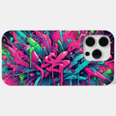 Geschottetes Chaos: Neonfarben-Spritzer Case-Mate iPhone Hülle (Rückseite (Horizontal))