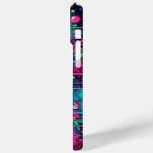 Geschottetes Chaos: Neonfarben-Spritzer Case-Mate iPhone Hülle (Rückseite / Links)