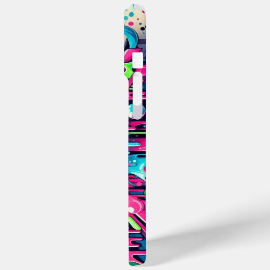 Geschottetes Chaos: Neonfarben-Spritzer Case-Mate iPhone Hülle (Rückseite / Links)