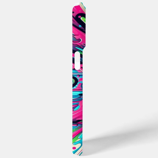 Geschottetes Chaos: Neonfarben-Spritzer Case-Mate iPhone Hülle (Rückseite / Rechts)