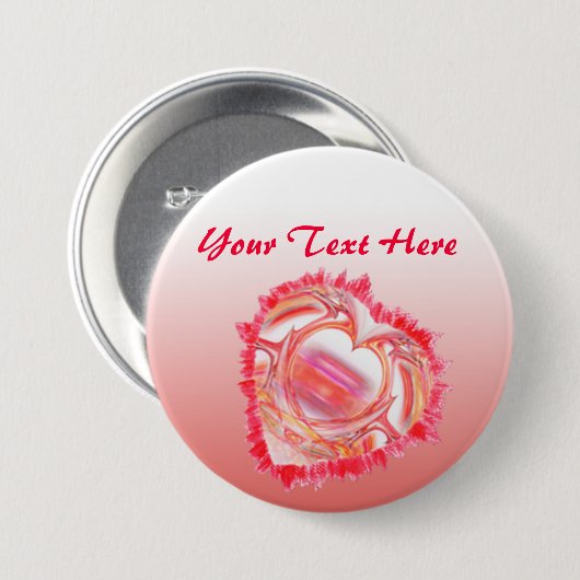 Geschrägte Farbige Zerrissene Kante Herz Button (Vorne & Hinten)