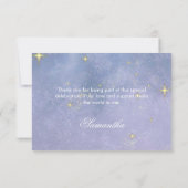 Geschrieben im Brautparty der Sterne Dankeskarte (Rückseite)