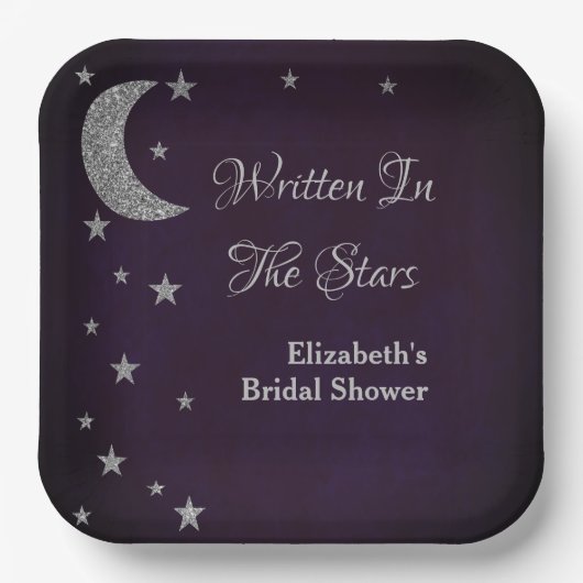 Geschrieben im Brautparty der Sterne Pappteller (Vorderseite)