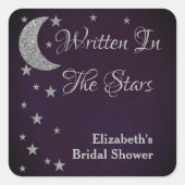 Geschrieben im Brautparty der Sterne Quadratischer Aufkleber (Vorderseite)