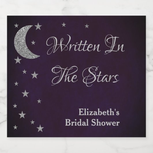 Geschrieben im Brautparty der Sterne Schaumweinetikett (Einzelnes Label)