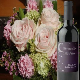 Geschrieben im Brautparty der Sterne Weinetikett