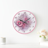 Geschrieben in blorrosa Wandklemme Große Wanduhr (Zuhause)