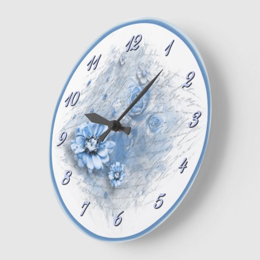 Geschrieben in Blumenblauer Wall Uhr (Winkel)