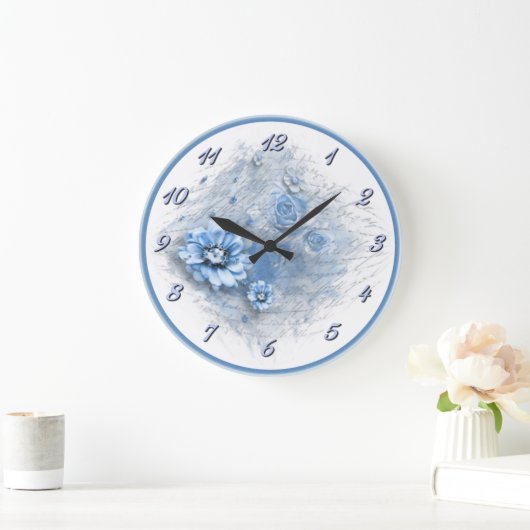 Geschrieben in Blumenblauer Wall Uhr (Zuhause)