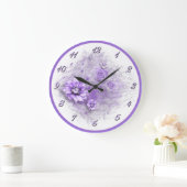 Geschrieben in Blumenlavendel-Wanduhr Große Wanduhr (Zuhause)
