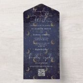 Geschrieben in den Sternen Celestial QR Code Hochz All In One Einladung (Innen Boden)