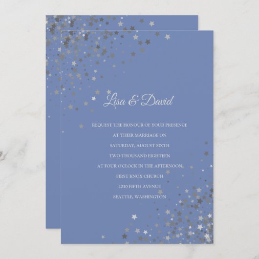 Geschrieben in den Sternen Einladung Hochzeit (Vorne/Hinten)