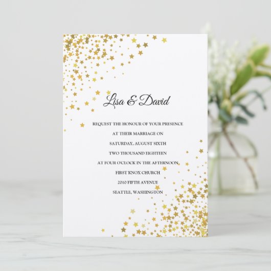 Geschrieben in den Sternen Einladung Hochzeit (Stehend Vorderseite)