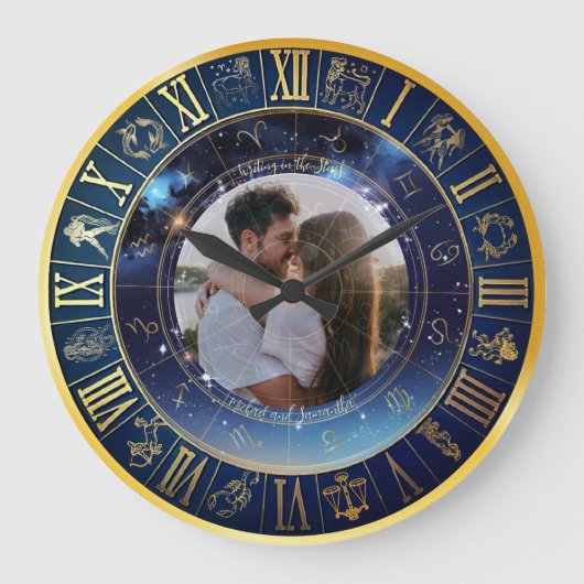 Geschrieben in den Sternen Fügen Sie Ihr eigenes F Große Wanduhr (Vorderseite)