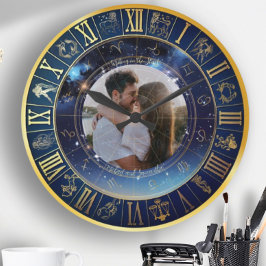 Geschrieben in den Sternen Fügen Sie Ihr eigenes F Große Wanduhr