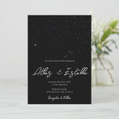 Geschrieben in den Sternen Hochzeitseinladung Einladung (Stehend Vorderseite)