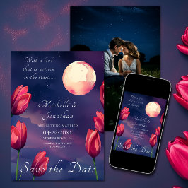 Geschrieben in den Sternen Mond und Tulips Foto Ho Save The Date