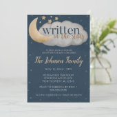 Geschrieben in den Sternen Niedliche Adoption Baby Einladung (Stehend Vorderseite)