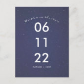 Geschrieben in den Sternen Starry Sky Save the Dat Postkarte (Vorderseite)