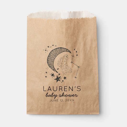 Geschrieben in der Babydusche der Sternenpaare Geschenktütchen (Vorderseite)