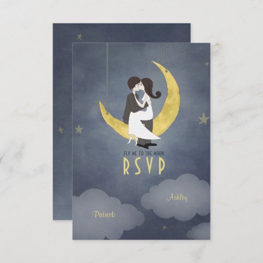 Geschrieben in der Stars Hochzeit RSVP Einladung (Vorne/Hinten)