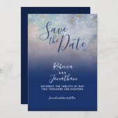Geschrieben in der Stars Navy Galaxy Save the Date Einladung (Vorne/Hinten)