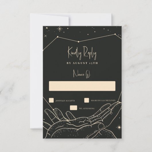 Geschrieben in der Stars Wedding RSVP (Vorderseite)