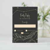 Geschrieben in der Stars Wedding RSVP Karte (Stehend Vorderseite)