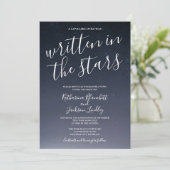 Geschrieben in der Sternennachtssonne Hochzeit Einladung (Stehend Vorderseite)