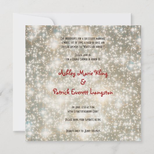 Geschrieben in die Stern-Paar-Dusche Einladung (Rückseite)