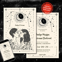 Geschrieben in Stars Lesbian Hochzeit Einladung