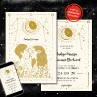 Geschrieben in Stars Lesbian Hochzeit Einladung