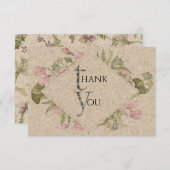 Geschriebene Blume Dankeschön-Karte Dankeskarte (Vorne/Hinten)