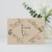 Geschriebene Blume Dankeschön-Karte Dankeskarte (Stehend Vorderseite)