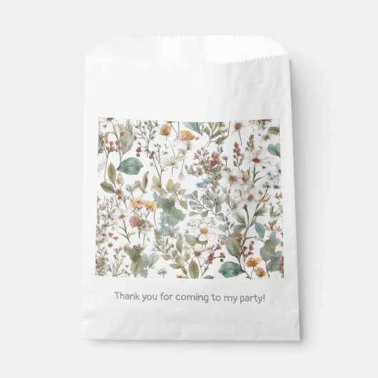 Geschriebene Blume Geburtstagsduschenhochzeit Geschenktütchen (Vorderseite)