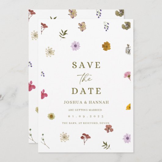 Geschriebene Blume Save the Date (Vorne/Hinten)