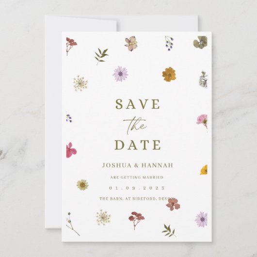 Geschriebene Blume Save the Date (Vorderseite)