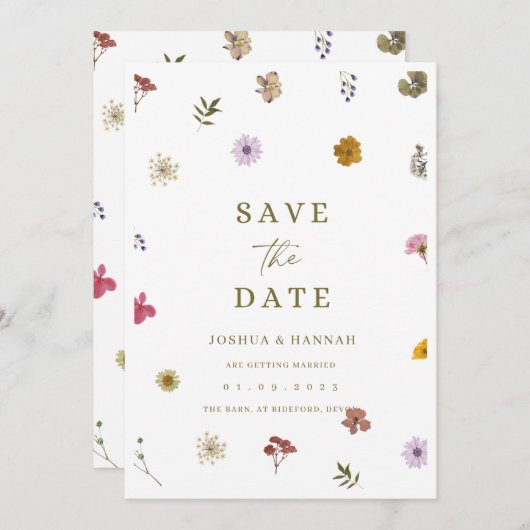 Geschriebene Blume Save the Date (Vorne/Hinten)