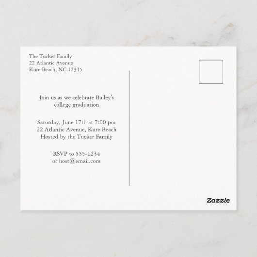 Geschriebene Klasse der 2020 Foto Graduation Party Postkarte (Rückseite)