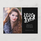 Geschriebene Klasse der 2020 Foto Graduation Party Postkarte (Vorderseite)