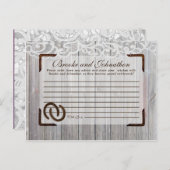 Geschriebene Pferdeschuhe auf Holzspitzen Hinweiskarte (Vorne/Hinten)