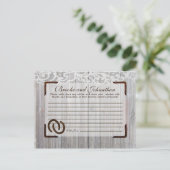 Geschriebene Pferdeschuhe auf Holzspitzen Hinweiskarte (Stehend Vorderseite)