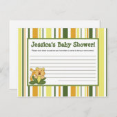 Geschriebene Ratenkarte Jungle Babies Tiere Hinweiskarte (Vorne/Hinten)