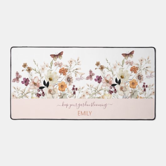 Geschriebene Wildblumen Botanische Blumenmatte Schreibtischunterlage (Vorderseite)