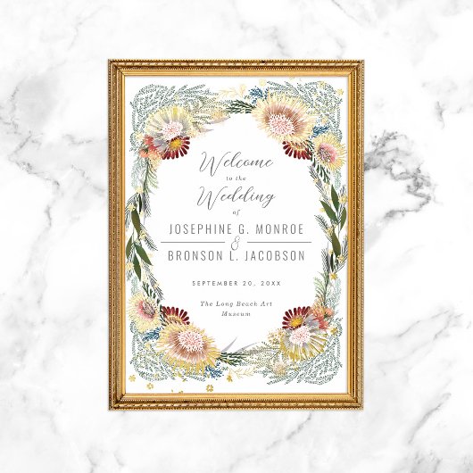 Geschriebenes Florals Einzigartiges Hochzeitswillk Foliendrucke