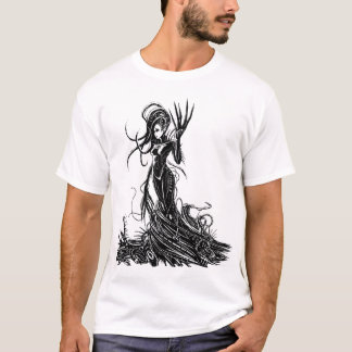 Geschrittene Herz-dunkle Angie-Front T-Shirt