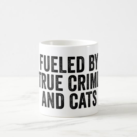 Geschürt durch wahre Kriminalität und Katzen Kaffeetasse (Mittel)