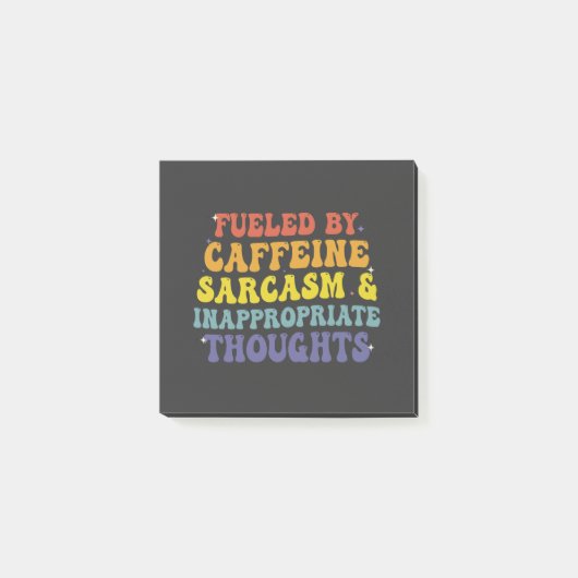 Geschürter Koffein-Sarcasm und unangemessene Gedan Post-it Klebezettel (Vorderseite)