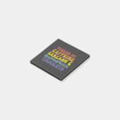 Geschürter Koffein-Sarcasm und unangemessene Gedan Post-it Klebezettel (angewinkelt)